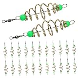 HONITANO 24 Piezas Jaulas Cebos Pesca con Resorte Forma Oliva con Luminosa para Aparejos Pesca Mar y Carpas