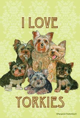 Best of Breed Yorkies - Pipsqueak Productions Large Flag