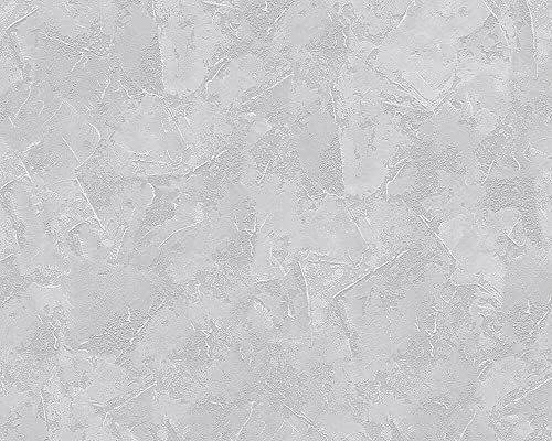 CONCORD WALLCOVERINGS ™ Classic Wallpaper, Textures & Concrete and Limewash Pattern in Grey & White Color, Non-Self-Adhesive, Lightly Textured Surface – 32.8ft x 21in (10m x 53cm), 56 Sq Ft Roll WP5
