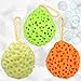 Lot de 3 éponge de Bain Douche Éponge pour le Corps Naturelle Texture en nid d'abeille éponge de Bain Végétale de Bain pour Bébés Femmes Hommes éponges de Bain pour le Corps 3 Couleurs