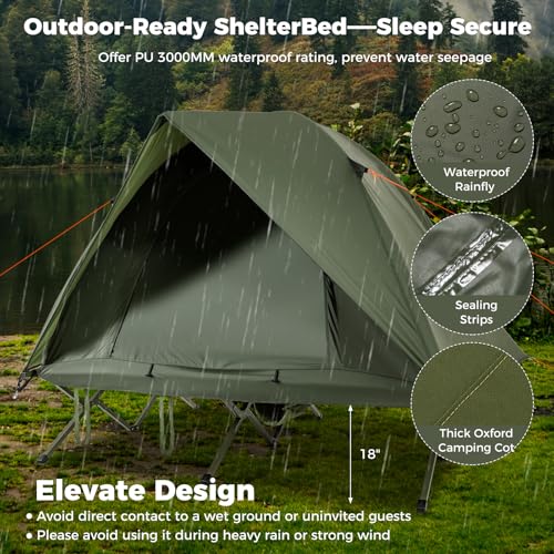 GYMAX 2-Person Camping Cot Tent