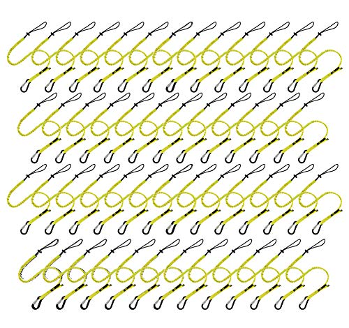 BearTOOL Tool Lanyard with Buckle Strap â€“ Clip Bungee Cord â€“ Heavy Duty Screw Locking Carabiner â€“ Fall Protection and Safety â€“ Adjustable Loop End â€“ Tough Tether â€“ Construction - 09250YS (50 Pack)