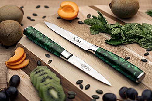 Rockingham Forge Sunrise Collection 7-Piece Kitchen Knife Set, Premium Stainless Steel with Resin Handles – Chef’s, Carving, Bread, Boning, Utility & Paring Knives - Image 7