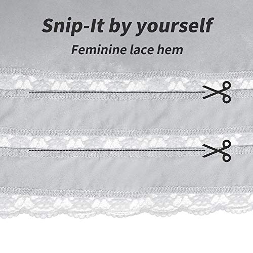 Image of MANCYFIT Half Slips for Women Underskirt Dress Extender Lace Trim Knee Length Midi Skirt 19-26 inch Length