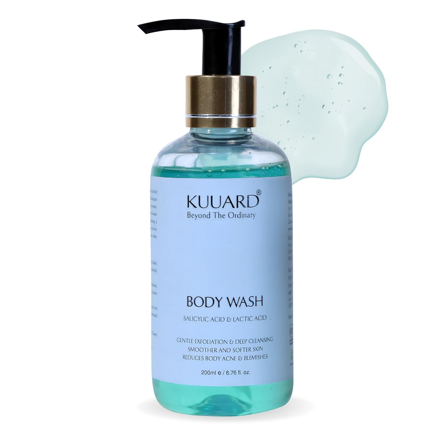BEMT Body Wash with Sweet Almond Oil Lactic Acid Gentle Exfoliating Cleanser for Smoother-Looking Fresh-Feeling Skin Suitable for
