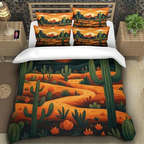 Parure de lit 3D cactus en microfibre résistante de qualité supérieure