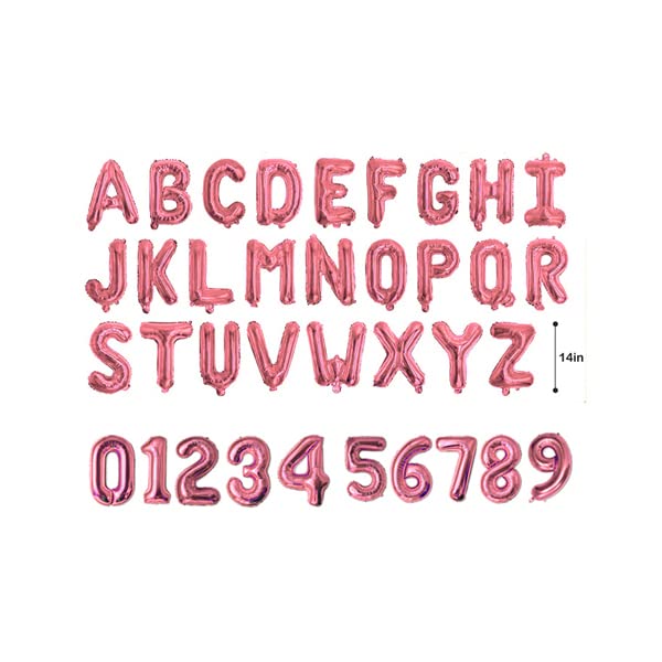 Happium14'' Capital Alphabet A-Z Letter, Number 0-9 Foil Balloons Custom Balloon (Rosegold, E)