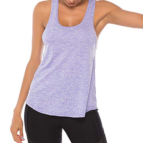 Colete feminino, Romacci Tops de treino para mulheres Racer costas sólidas sem mangas Yoga Fitness R