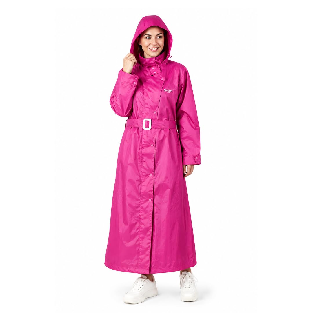 super Evershine Women's Reversible Waterproof Raincoat Poncho With Hood And Carrying Pouch (NR 760-P)-picture-2