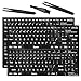 Lot de 2 autocollants de rechange non transparents avec lettres blanches (brillante), compatibles avec tout clavier standard, ordinateur portable, touches Apple