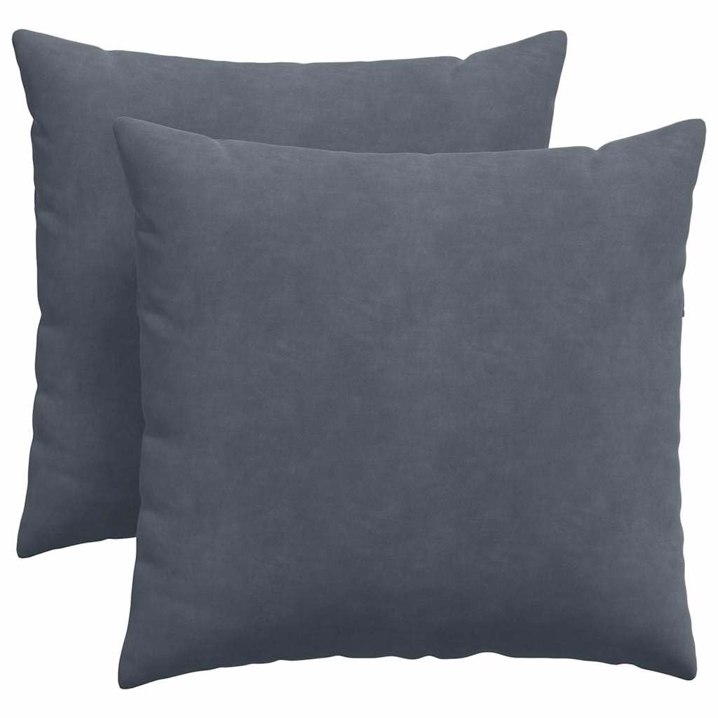 Cuscino decorativo corda 45x45 cm set 2 pezzi grigio scuro chiusura lampo imbottitura poliestere
