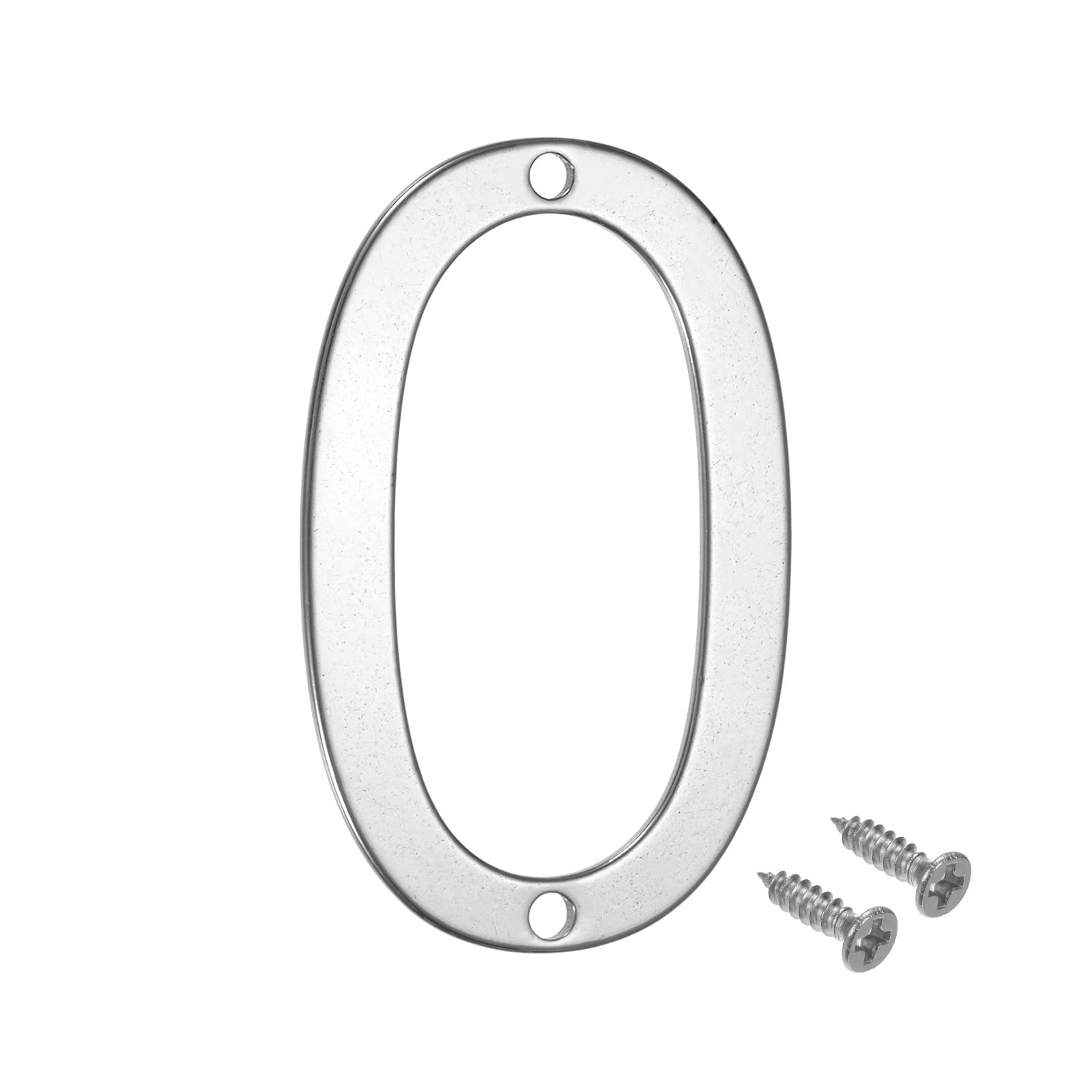 M METERXITY 1-Pack House Number, 2 Inch 304 Stainless Steel Mailbox Number Door Number Signage for Garden/Hotel/Mailbox/Address/Sign, House Number for Outside [Number 0, Silver]