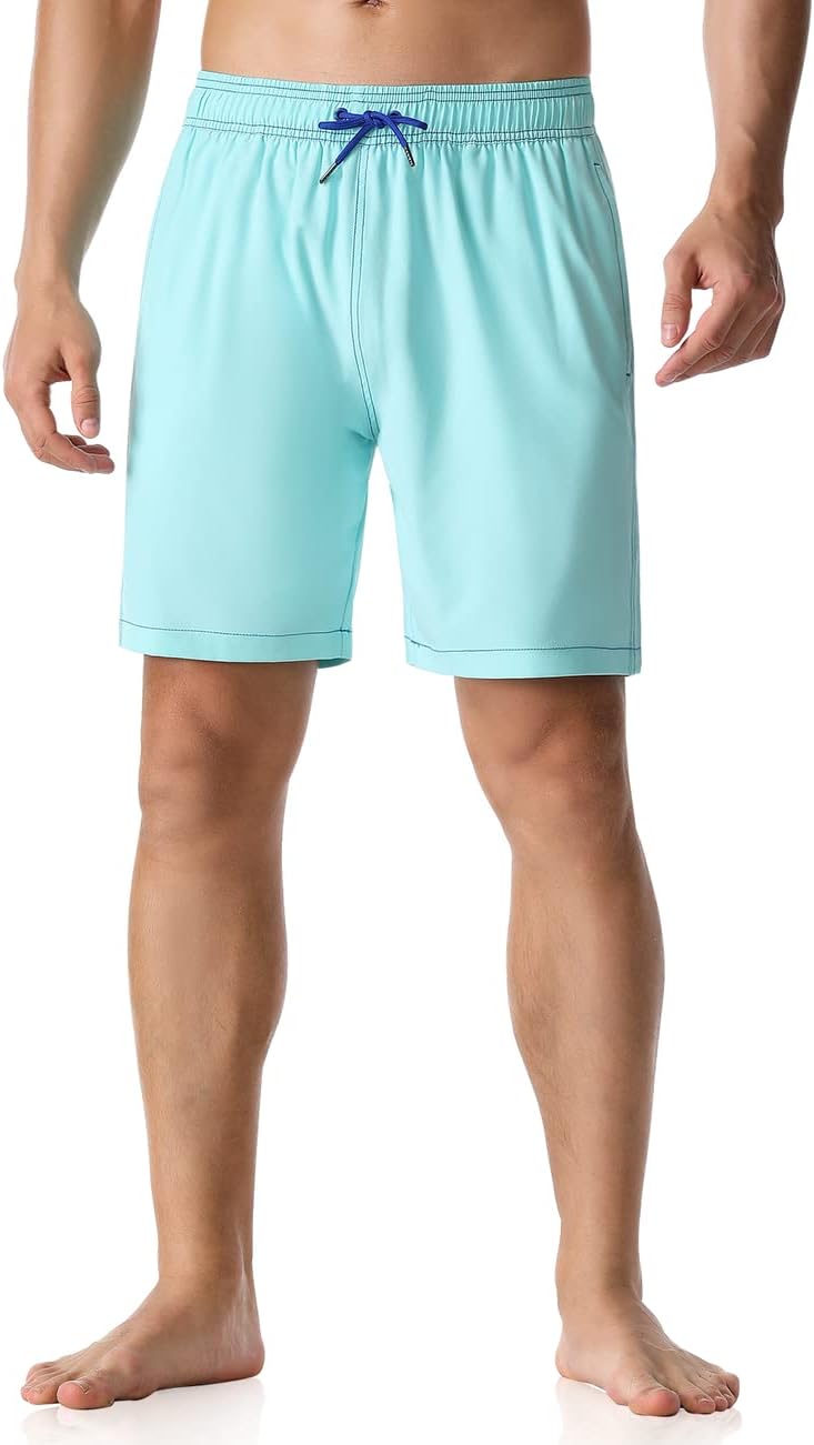 Nonwe Men's Swim Trunks Quick Dry Elastic Waist with Pockets Boardshorts