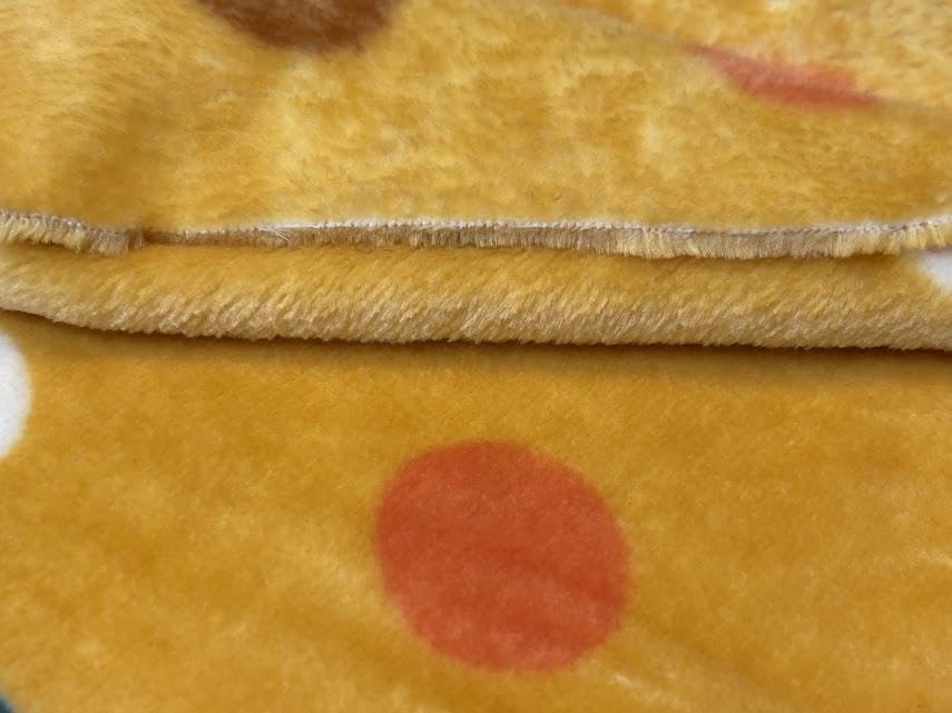 Tissu polaire double face chaud moutarde à pois pour couverture bébé - 5