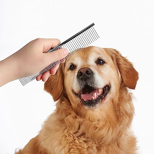 sourcing map Metal Pet Comb Pet Grooming Comb Rounded Teeth Dog Comb for Large Medium and Small Dogs and Cats With Tangled Long Hair - Image 4