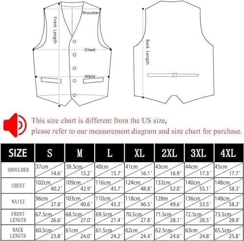 Image of Hi-Tie Men's Formal Suit Vest Solid Fit Vest for Men 3 Pockets V Neck Waistcoat Business Wedding Casual