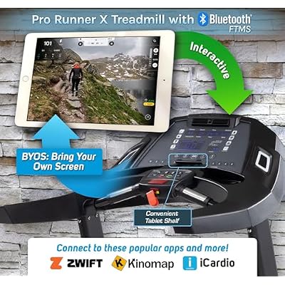 3G Cardio Pro Runner X Treadmill - Heavy Duty Home Construction - FreeSync FTMS Bluetooth Connectivity - Low 6.5 Step-up Height - Foldable Compact Storage - Orthopedic Belt - 350 lb Capacity