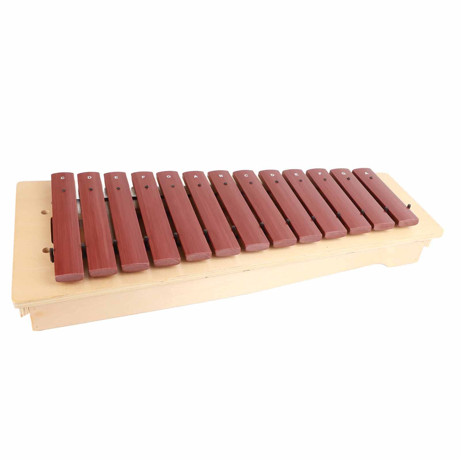 Xilofono Strumento Musicale in Legno Giocattolo Percussioni Ad Alto Tono per Bambini Gioca a 13 Toni Rossi con Custodia