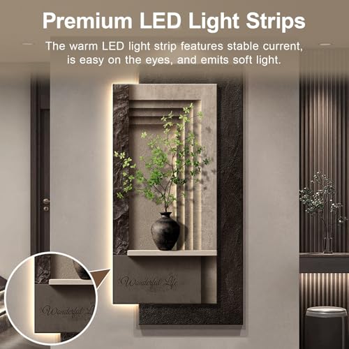Œuvre murale en grès illuminée 3D LED un design vertical d'exception - 4