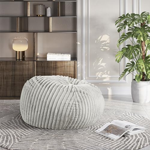 Bridgevine Home Sky Luxe Lounger, 40 inches, Memory Foam with Minky Dove Grey Cover