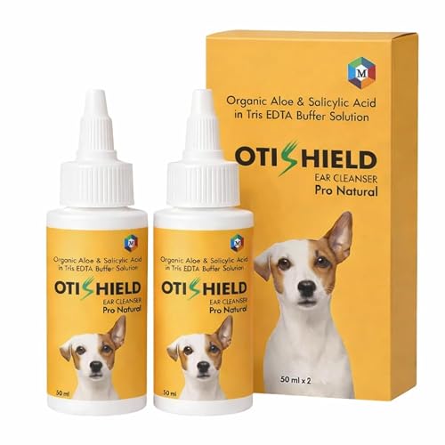 Medfly Otishield Ear Cleanser for Dog and Cat - Wax, Odor & Itch Relief | Pet's Natural Ear Cleanser - Aloe Vera & Salicylic Acid | Safe pH-Balanced Formula - Pack of 2