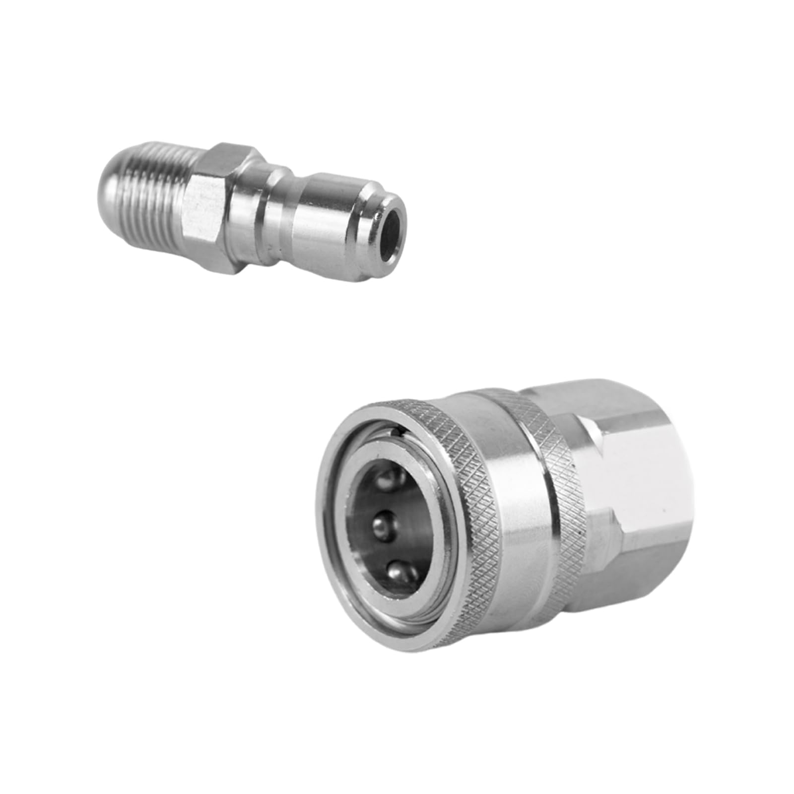 1 Set NPT 3/8 Inch Pressure Washer Coupler - Quick Connect Plug with Stainless Steel Male and Female Fittings, External Thread Adapter Set