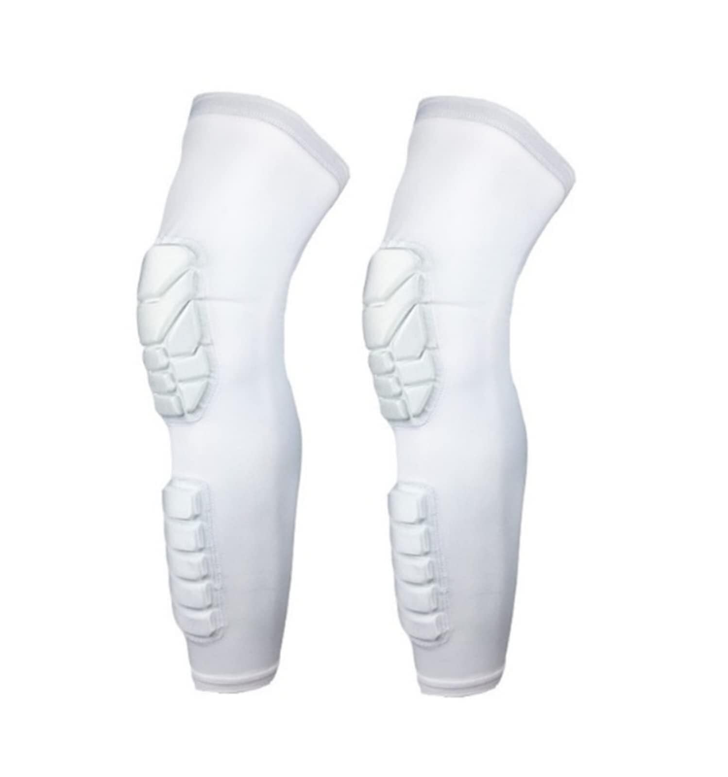 RenDiuJups Knee Pads Compression Leg Sleeve Calf Shin Support Protector Gear Sprots Brace for Men Women Volleyball Basketball Football Weightlifting and More - Pair of Sleeves(White,XL)