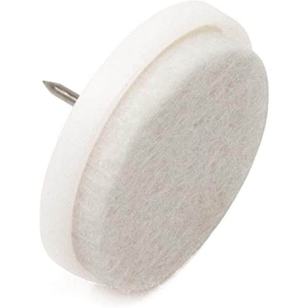 Adsamm® / 100 x Almohadillas con clavo / Ø 35 mm / blanco / redondas / Patas de muebles con clavo de la máxima calidad de Adsamm®