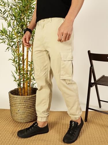 Image of Thomas Scott Men's | Solid | Light Weight | Breathable Fabric | Mid Rise | Regular Fit | Cotton Blend | Button Waist | Chino Trouser | Pants