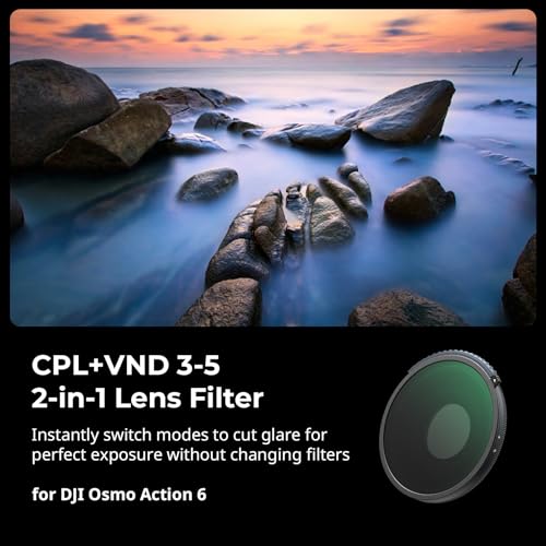 Image of SmallRig 2-in-1 CPL /VND 3-5 Filter for DJI Action 6, Adjustable ND8-ND32 & Polarizer, Action 6 Accessories for Outdoor & Action Video - 5894