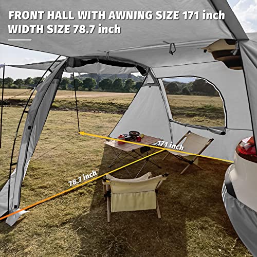 KAMPKEEPER SUV Car Tent, Tailgate Shade Awning Tent for Camping, Vehicle Camping Tents Outdoor Travel (Gray) - Image 3