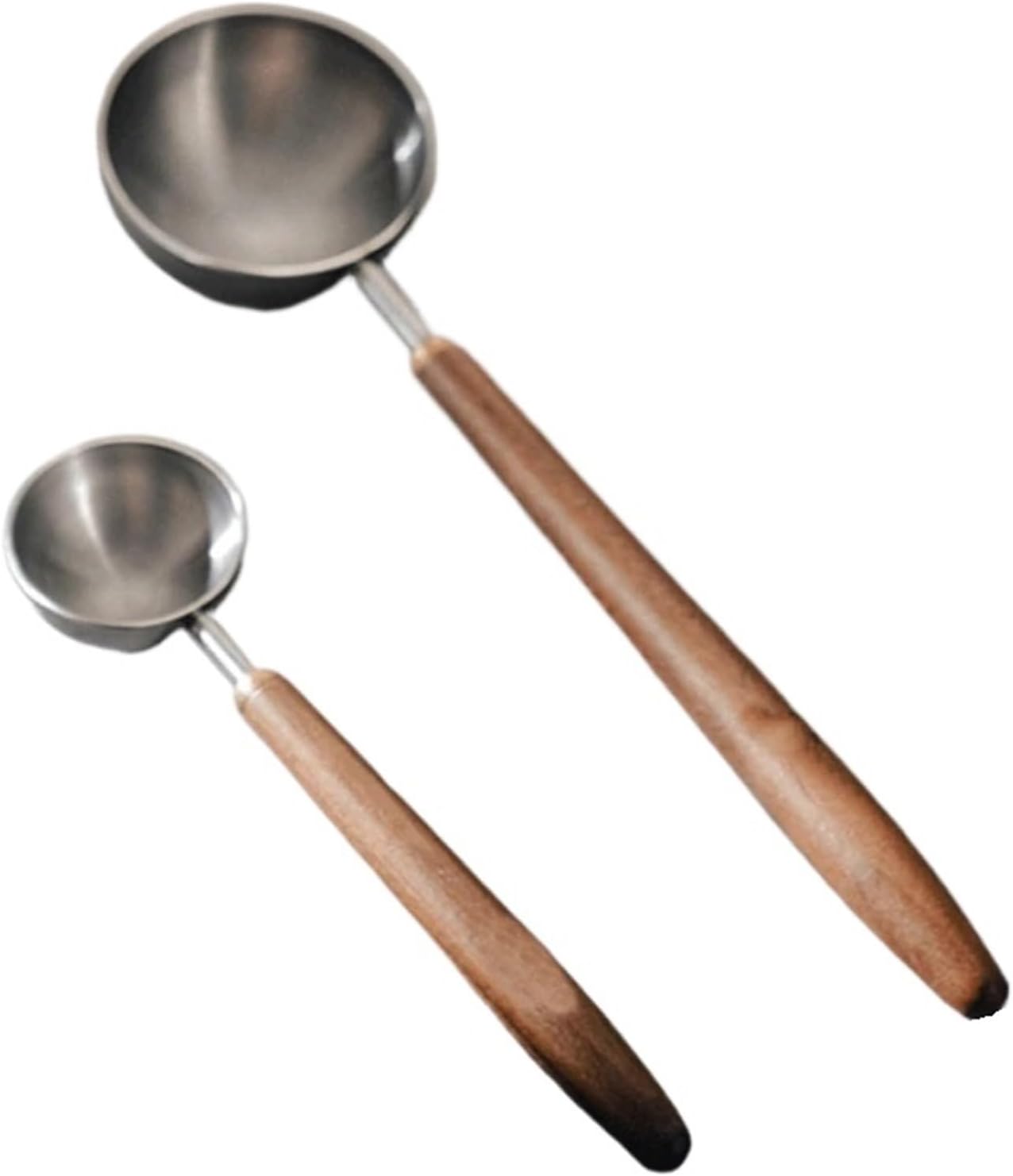 Coffee Spoons 3pcs Wooden Handle Stainless Steel Coffee Scoop Tablespoon Measuring Walnut Wood Long Spoons(25ml)