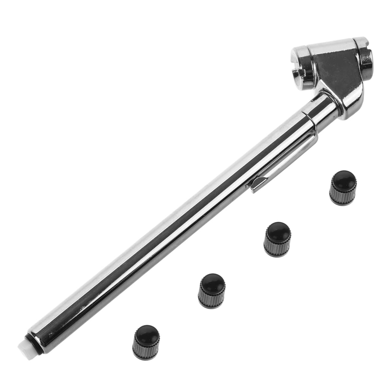 Gatuida 4 Piezas Monitor de presión de neumáticos Manómetro de presión de neumáticos estilo lápiz medidor de presión de neumáticos para coche manómetro de bicicleta Aleación de zinc Silver