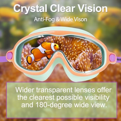 Image of Seago Swim Goggles 2 Pack Anti-Fog Anti-UV Wide View Swimming Goggles for Kids 3-14