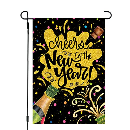 Crowned Beauty Cheers To New Year Garden Flag 12X18 Inch Small Double Sided For Outside Yard Winter Holiday Seasonal Party Decor Cf657-12 #TOP5