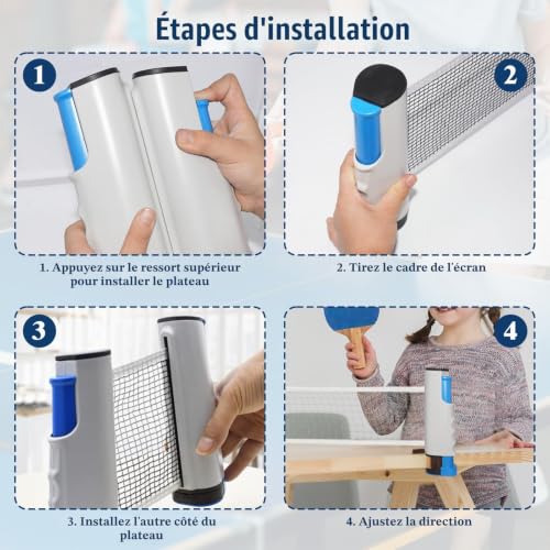 Dalephoric Filet de Ping Pong Rétractable, Filet de Tennis de Table – vue 6