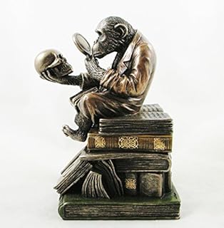 Veronese Darwin's Monkey Sitting on the Theory of Evolution by Charles Darwin Chimpanzee Figurine Statue Ornament