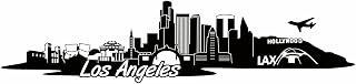 Samunshi® Los Angeles Skyline Wandtattoo Sticker Aufkleber Wandaufkleber City Gedruckt Los Angeles 120x29cm schwarz