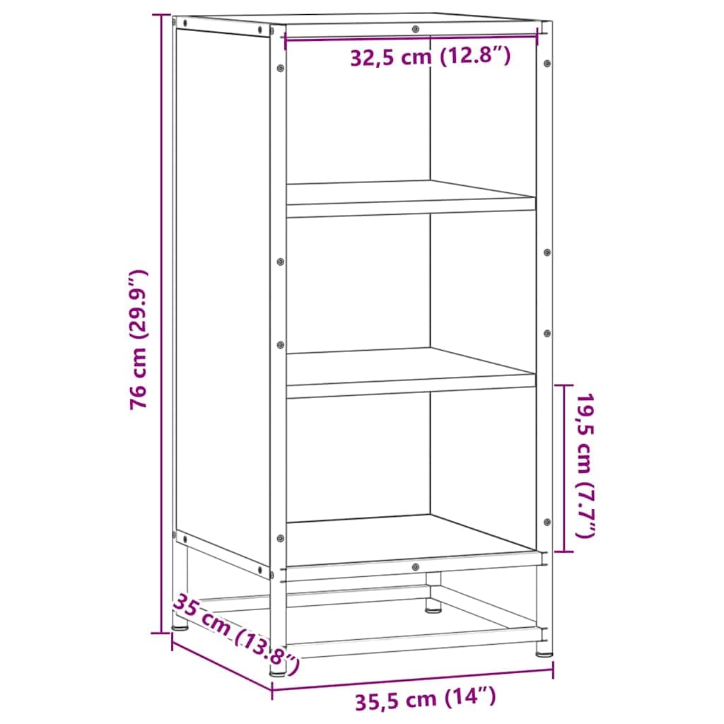 Credenza grigio Sonoma, 35,5 x 35 x 76 cm, in metallo
