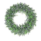 16 Inch Lavender Wreath for Front Door, Windows, Porch & Farmhouse. Outdoor Decor for All Season. Home Decor for Spring, Summer & Fall, Purple Outside Flowers Wreaths for Front Door -MAR Magna
