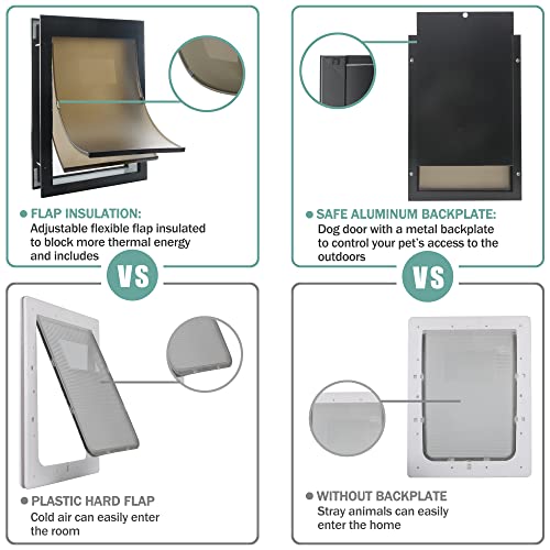 Hardlight Weatherproof Dog Door With Sliding Lock Panel, Tunnel Adjustable, Double Flap Dog Door And Cat Door, Strong And Durable, For Medium, Large, And X-Large Dogs #TOP4