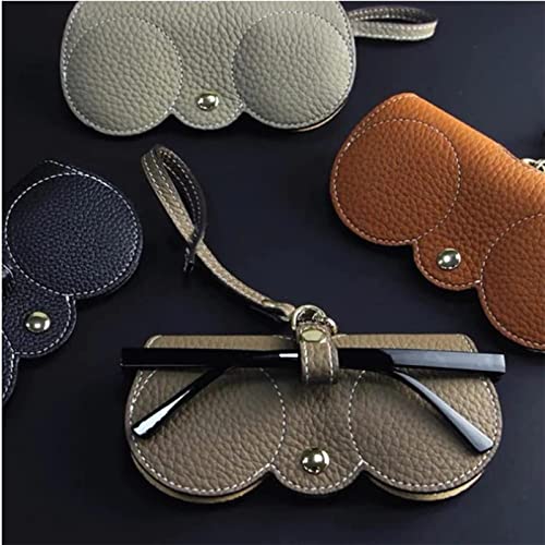 Soft Leather Sunglasses Bag, Leather Glasses Case Holder Portable Slim Sunglasses Pouch Soft Eyeglasses Bag Eyewear Sleeve (Orange) #TOP4