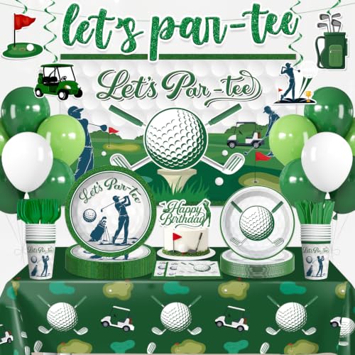 145Pcs Golf Themed Party Decorations Tableware Set, 20 Serves