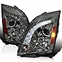 Spec-D Tuning Chrome Smoke SMD LED Projector Headlights Compatible with 2008-2013 Cadillac CTS Left + Right Pair Headlamps Assembly