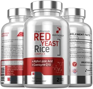 Ultra Premium Red Yeast Rice with CoQ10 & Alpha Liopic Acid | The UKs No1 Cholesterol Lowering Supplement | Coenzyme Q10 Red Yeast Supplements |120 Vegan Capsules