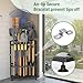Lovind Garden Tool Organizer for Corner,Metal Yard Tool Organizer for Long-Handled Tools/Rakes/Brooms,Side Garden Pocket,Heavy Duty Steel Yard Tool Storage Rack for Garage,Shed, Outdoor