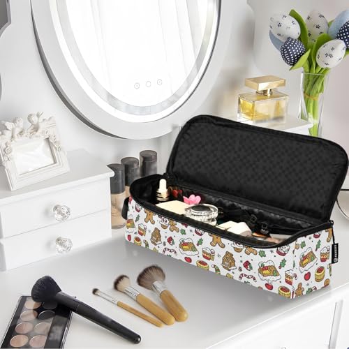 Bolsa de viaje para herramientas de cabello resistente al calor con diseño mármol Navidad Año Nuevo, organizador portátil para planchas y rizadores miniatura 7