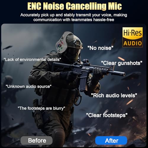 Image of Ordtop 2.4GHz Wireless Gaming Headsets for PS5 /PS4 /Switch, 2026 RGB Noise Cancelling Over-Ear Headphones with 7.1 Surround Sound, 40mm Drivers, 276g Ultraligero, Memory Foam, 45H Gaming Headphones