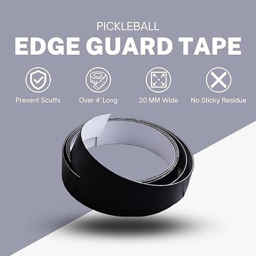 Miniatura 2 de Cinta protectora de borde de paleta de pickleball  Cinta de protección de borde de paleta de pepinillo de ajuste perfecto  Sin arrugas  Negro  Ancho