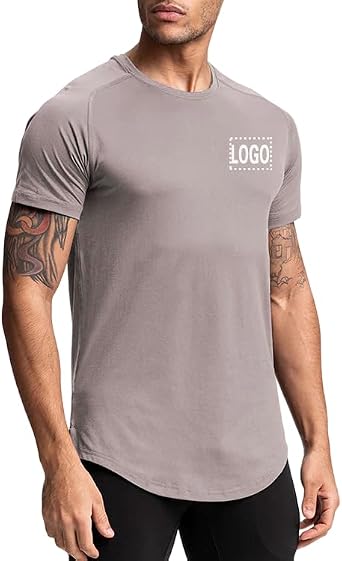 Customize Mens Round Neck Athletic T-Shirt - Versatile Athletic Quick Dry Black Short Sleeve Mens Breathable Shirt